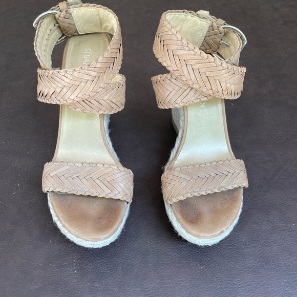 Stewart Weitzman Elixer leather platform sandals size 8 - Picture 4 of 7